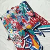 POBING 100% Twill Scarf Women Fashion Foulard NeckerChief Multicolor Leaf Print Scalves Stora fyrkantiga hals Wrap New Beach Handduk 130315U