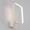 Modern 15W LED Bedroom Wall Lamp Square White Aluminum Frame Mirror Front Creative Stair Corridor Bathroom Light Sconces