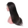 Parrucche per capelli umani anteriori in pizzo brasiliano per donna Parrucca diritta Remy con capelli per bambini Attaccatura naturale delle punte complete nere