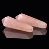 Pipa in cristallo di quarzo rosa New Age Point Gemstone Bacchetta da collezione Pipa da fumo in pietra semipreziosa naturale rosa per esposizione o uso personale