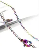 20pcs/lot Rainbow Color 1.6mm Stainless Steel Chains Necklace Rainbow Color 18''/20inches Link Chain Jewelry Making SC003