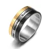 HNSP 100% Stainless steel Roman numeral date Rotatable Finger Ring For Men Male Bague homme Anel masculino Anillos hombre