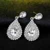 Shining Fashion Crystals örhängen Rhinestones Long Drop Earring For Women Bridal Jewelry Wedding Present For Bridesmaids BW-009