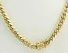 14k Yellow Gold Fill Men's Miami Cuban Chain Necklace Polished 22 12 00mm258q