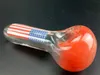 Coloré Pyrex Verre Bong Pipe Tube Drapeau États-Unis Modèle Complexe Conception Innovante Facile À Nettoyer Portable De Haute Qualité DHL