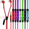 Zipper Earphones headset 3.5mm Jack Bass Earbuds In-Ear Zip Earphone Hörlurar med MIC för iPhone 5 6 Plus Samsung S6 Android Telefon MP3 PC