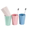 Copo de Palha de Trigo Eco-Amigável Rhombus Gargle Cup Toothbrush Portátil Copo Casais de Água Chalice Acessórios Do Banheiro Em Casa