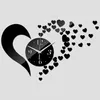 熱い販売3D壁掛け時計ホーム装飾クォーツ幾何学的DIYクリスタルミラーアートキッズモダンなデザイン腕時計送料無料