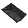 8x12 cm 200 pack Zipper verrouillage noir mat Mylar Sac de papier d'aluminium alimentaire à long terme de stockage Emballage Sac pour Café thé en poudre avec fermeture éclair