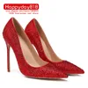 Darmowe Mody Kobiety Pompy Lady Czarny Kryształ Strass Spiczaste Toe High Heels Shoes Party Shoes 12 CM 10 cm 8 cm Buty ślubne