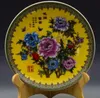 Chinese Famille Rose Porselein Hand-Painting Peony Plate W Qing Qianlong Mark