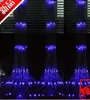 6m x 3m 640led 크리스마스 웨딩 파티 배경 휴일 흐르는 물 폭포 물 흐름 커튼 LED 빛 문자열 방수