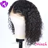 Stock Mellandel Korta Kinky Curly Lace Front Wigs Pre Plocked With Baby Hair Deep Part Curly Syntetic Hair Wig för svarta kvinnor