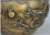 10 "古い中国宮殿の青銅鳳凰の鳥ドラゴン演劇ビーズ像jarタンクのクロック