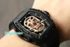 Skull Watch 42 mm w pełni automatyczny mechaniczny sportowy zegarek sportowy ze stali nierdzewnej czarna skorupa oryginalne składane BU265G