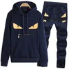 fendyity LBL Brand Casual Mens Tracksuit Hip Hop Sweat Suits Sets Hooded Tracksuits Male FF Streetwear Jogger Top + Sweatpants Set Plus Size