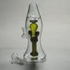 2018 Lampa Lawy Perc Bong 8-calowy Unikalny szklany Bong z 14mm Oil platformy olejowe z miską Grube Rury wodne Green Dab Rig