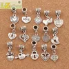Antiqued Silver Assorted Heart Dangles Alloy Loose Beads Fit European Charm Bracelet Jewelry DIY Metal BM6 150pcs lot217N