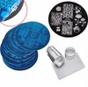 10Pcs Nail Plates + Clear Jelly Silicone Nail Art Stamper Raschietto con Cap Stamping Template Immagine Piatti Nail Stamp Plate Tool