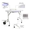 Pedicure Manicure Foldbar Portable Nail Table Manicure Equipment för nagelsalong med Bag Beauty Salon Möbler5201822