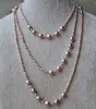 60inches à longs bijoux de perles, couleur lavande 3-7mm Collier de perles d'eau douce naturelle, bijoux cadeaux de fille de mariage