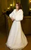 White Winter Warm Knitting Lapel Cloak Faux Fur Cashmere Shawl Pashmina Bridal Wraps Poncho Capes Jackets For Weddings Bolero Shru3470292