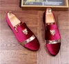 Verão de luxo decoração de metal dirigindo respirável planos de couro genuíno loafers homens sapato casual moda deslizamento grande