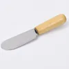 Food Non-Stick Cake Butter Knife Butter Spatula Wooden Handle stainless steel Cheese Dessert Scraper Baking Tools