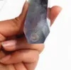 6,8-7.2 z naturalnej wibliik Crystal Różdżka rury dymowej rury gemstone TOBACC TOBACC z 3 metalowym filtrem i 1 uzdrawianiem szczotki do czyszczenia