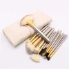 Professional Makeup Brush Set 12 18 24 pcs White Black Eyeshadow Blush Lip Multipurpose Full Make Up Brushes Kit with Leather Bag