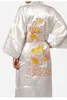 Hot Sale Bourgogne Kinesiska Män Silk Satin Robe Novelty Traditionell Broderi Dragon Kimono Yukata Badklänning Storlek M L XL XXL XXXL