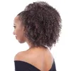 Ponytails 140g Kinky Kıvırcık at kuyruğu için Siyah Kadınlar Doğal Afro Kıvırcık Sigara Remy saç 1 Adet Klip% 100 İnsan Saç DarK Kahverengi