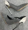 Chaussures à talons en métal et daim pour femmes, escarpins à bout pointu et à bouche peu profonde, chaussures de mariage, nouvelle collection