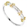 Nieskończoność Brand New luksusowa biżuteria czysta 100% 925 Sterling Silver oddzielne złoto księżniczka Cut biały Topaz diament obrączka pierścień dla kobiet