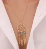 Hot Fashion Dream Catchers choker necklaces silver&Gold tassel wings feather leaf turquoise pendant necklace for women's Fashion Jewelry