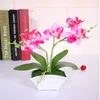 NEW Artificial flower + vas Butterfly Orchid Flower Real Touch leaves Artificial Plants Overall Floral For Wedding Valentine's Day