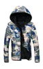 Män Hooded Collar Down Jackor Camouflage Reversible Coat Online Billiga Varm Jacka Zipper Hoodies Gratis frakt