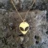 10 pçs simples alienígenas colar bonito ufo et rosto cabeça olho emoticons colares dos desenhos animados sci fi fantasia amigos presente significativo