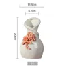 Design céramique pincée fleur créative contractée fleur vase pot décor à la maison artisanat chambre décoration artisanat porcelaine figurine