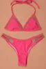 Sexy Low Cintura Biquíni Set Bandage Swimsuit Swimwear Halter Maillot de Bain Femme Swimwear Mulheres Biquini Solid Bikini Swimsuit