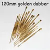 Wax Dabber Tools Wax Containers Clean Gereedschap Roestvrij staal Gold Metaal 120 mm Dab gereedschap Jars Dab Wax Container Gereedschap Droog Herb9580511