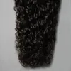 # 2 Brown Brown Afro Nastro riccio vizioso in estensioni dei capelli umani 100g Capelli vergini ricci brasiliani 40pcs / set capelli della trama della pelle