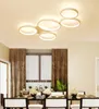 Okrągłe lampy sufitowe LED 5 Pierścionki oświetlenie żyrandolowe Ściemnianie światła do montażu do salonu Kuchnia