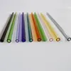 Drinking Straws glass Reusable Straws Metal Drinking Straw Bar Drinks Party wine Accessories 8MM and cleaning brush 18cm
