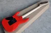 Factory grossist Red Floyd Rose Electric Gitarr med omvänd headstock, HSH Pickups, Maple Fingerboard, 24 Frets, Svart Hardwares