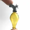 Tappo per carboidrati con gorgogliatore in vetro strumento tamponato di cera con tappezzeria giallo colorato colorato tappi Pyrex spessi per pipa di acqua di vetro banger XL