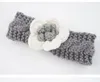 Noworodek Dziewczynek Moda Wełna Szydełkowa Pałąka Krzyżowa Krzyżowa Hairband Flower Decor Winter Ciepły Niemowlę Podgrzewacz Head Headwrap