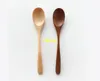 100pcs/lot 13*3cm Natural Wooden Spoon Round Scoop Tea Honey Coffee Condiment Salt Sugar Wood Spoon