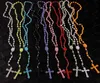 Catholic Rosary Necklace Plastic Rosary Religious Jewelry Jesus Cross Crucifix Pendant Necklaces Night Lumious Necklace drop shipping