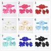 14sets navy color ribbon hair bows clips elastic head bands suit Aureate bowknot headwear Bud silk hair bands hair accessories HD001